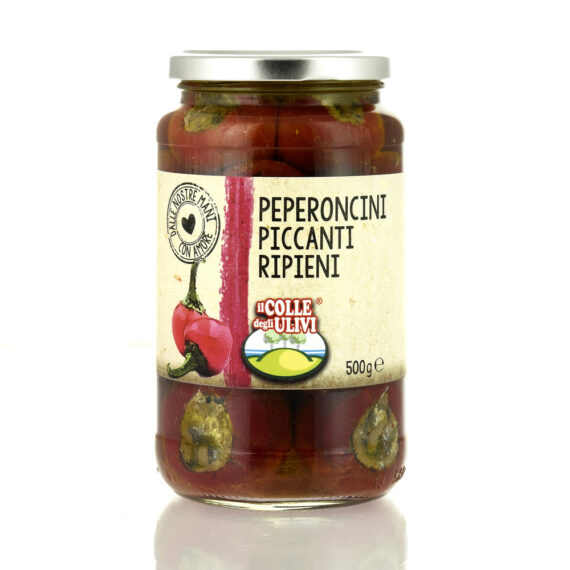 Peperoncini piccanti ripieni vaso da 500 gr.